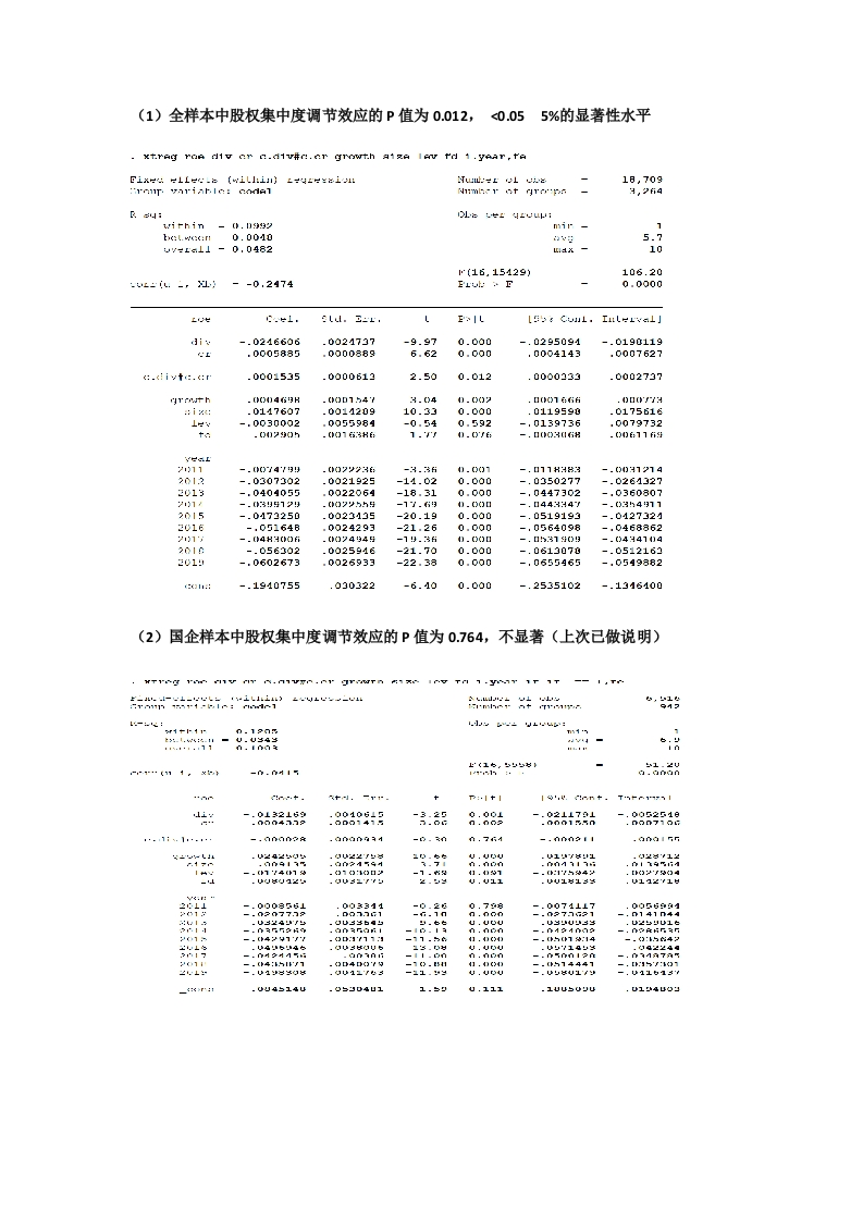 关于股权集中度调节效应是否显著问题说明-知知文库
