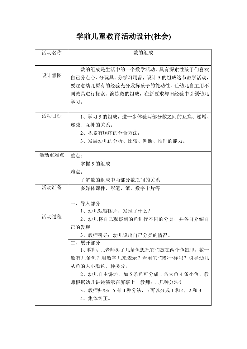 学前儿童教育活动设计(社会)-知知文库
